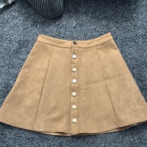 Tan Button-Up Women's Skirt